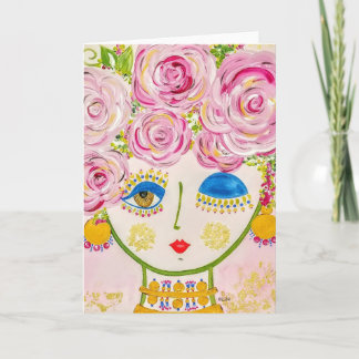 Carte Gypsy Garden Girl Glow - Note Card