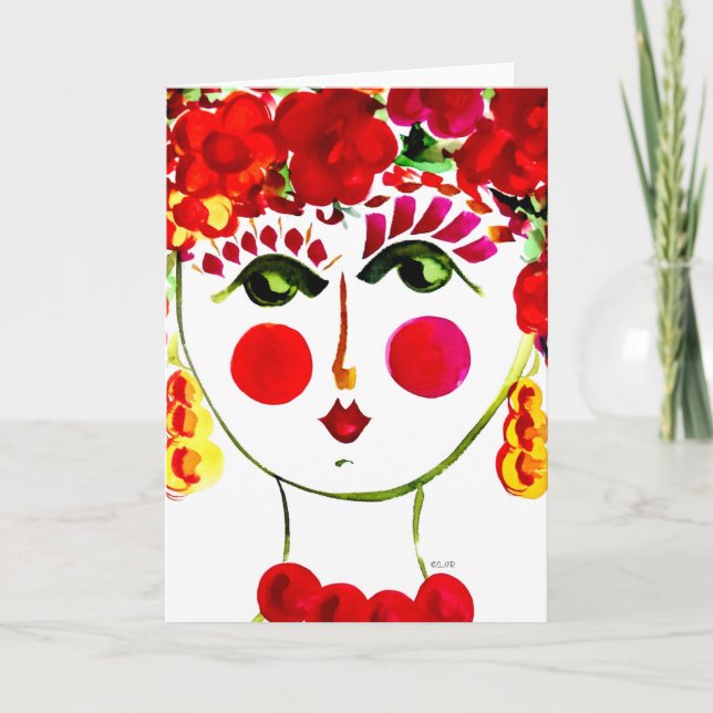 Carte Gypsy Garden Girl Poppy - Note Card (Devant)