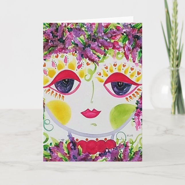 Carte Gypsy Garden Girl Wisteria - Note Card (Devant)