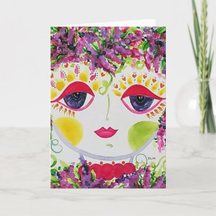 Carte Gypsy Garden Girl Wisteria - Note Card
