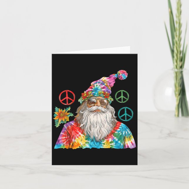 Carte Gypsy Santa Claus Hipe Tie Dye Groovy Christmas  (Devant)