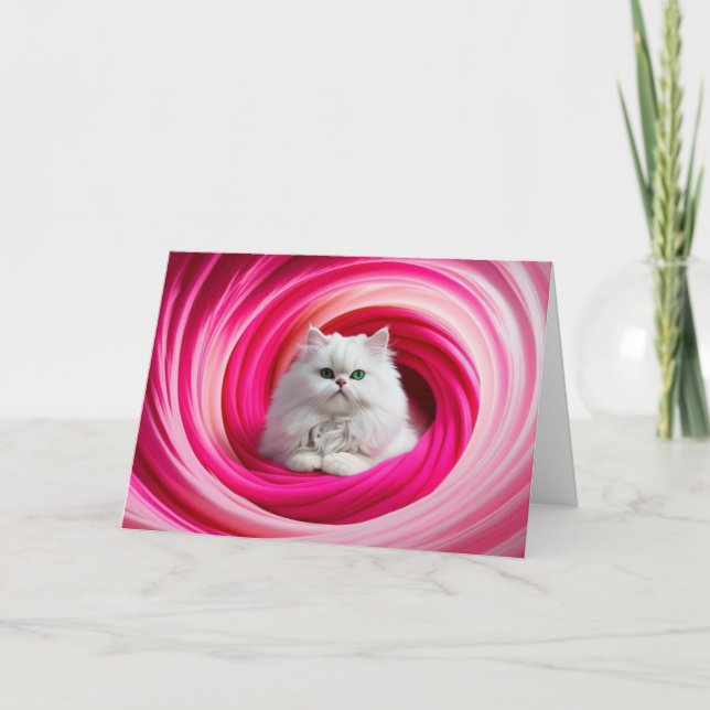 Carte Gyre de chat perse blanc (Devant)