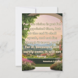Carte Habakkuk 2:3 KJV Bible Verse Pic Grey Card