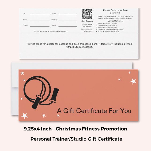 Carte Habits sains Certificats cadeaux de Noël (9.25x4, Healthy Habits Christmas Gift Certificates)