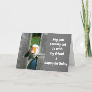 CARTE HAHA DUCKIE DIT "HEUREUX ANNIVERSAIRE" AMI