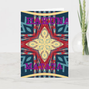 Carte Hakuna Matata Texte Hope Art Abstrait Design d'imp