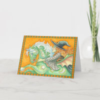 HALLOUE EVE WITCH ET HORSE GREETING CARD Blank