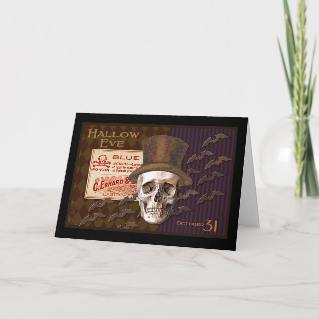 Carte Hallow Eve Halloween Crâne (Devant)