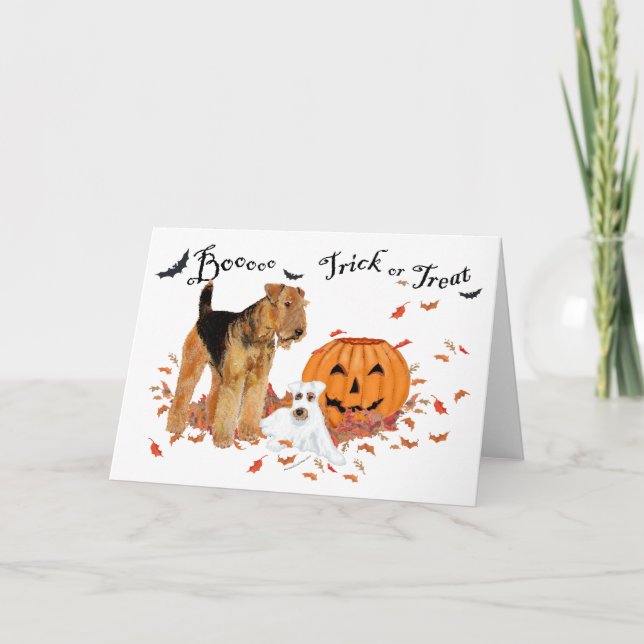 Carte Halloween Airedale Terrier (Devant)