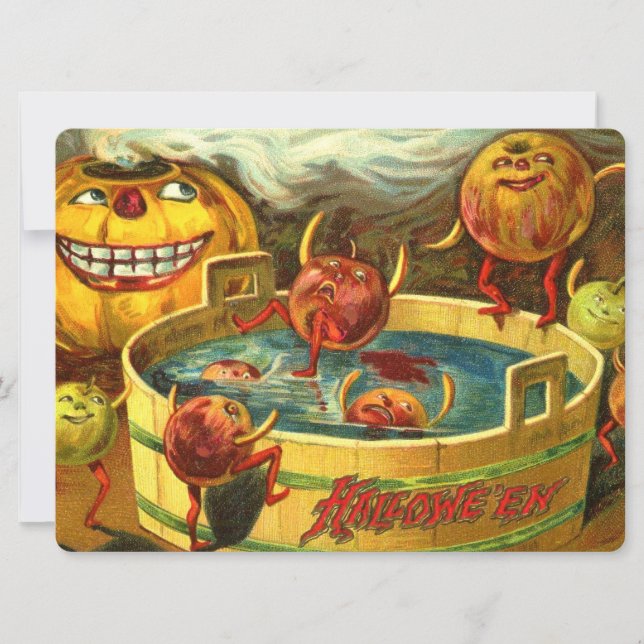 Carte Halloween Apple Bobbing (Devant)