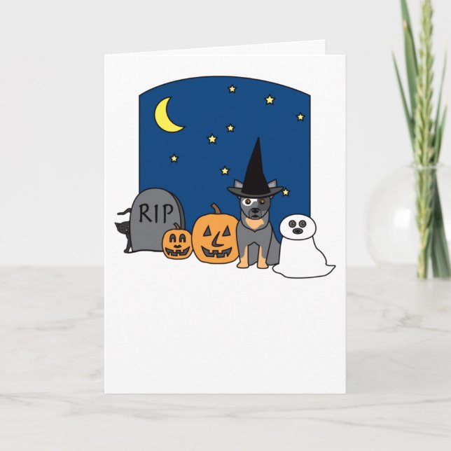 Carte Halloween australienne de chien de bétail (Devant)