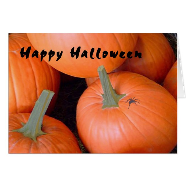 Carte Halloween avec Citrouilles (Devant horizontal)