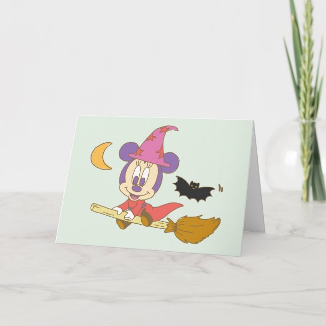 Carte Halloween Baby Minnie sorcière (Devant)