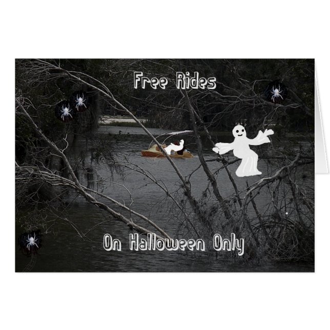 Carte Halloween, Balades gratuites sur le lac Éffr (Devant horizontal)