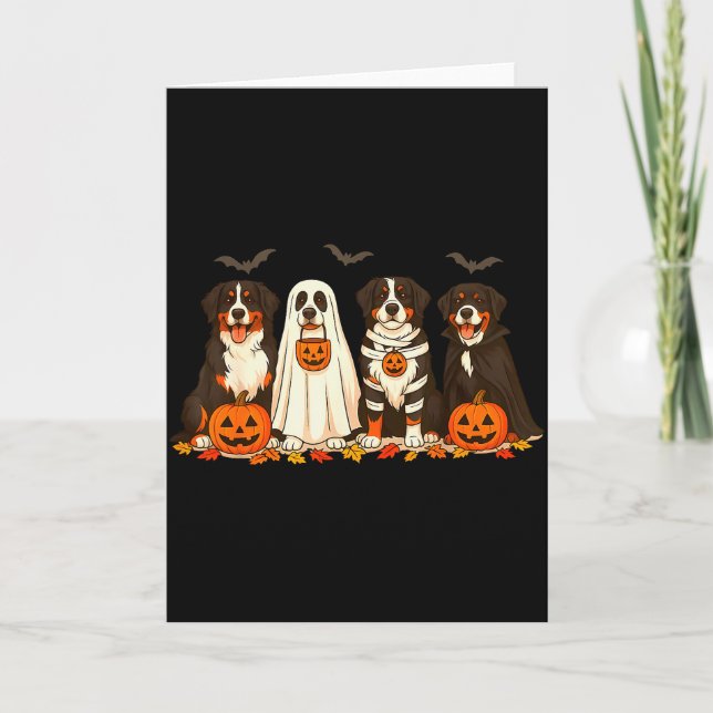 Carte Halloween Bernese Mountain Dog Ghost Soky Bernese  (Devant)
