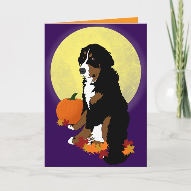 Carte Halloween bernois Mountain Dog (Devant)
