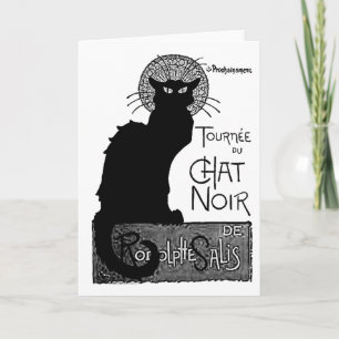 Carte Halloween Black Cat French Words Chat Noir Text