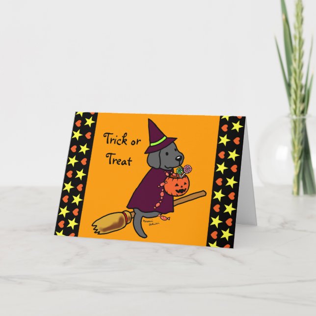 Carte Halloween Black Labrador Carton 1 (Devant)