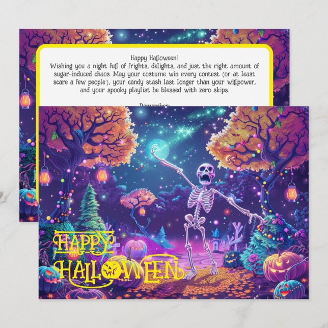 Carte Halloween Bone to Be Wild ! (Devant / Derrière)