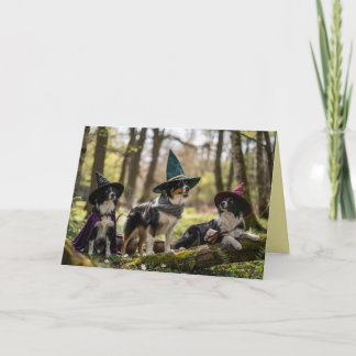Carte Halloween Border Collie Sorcière