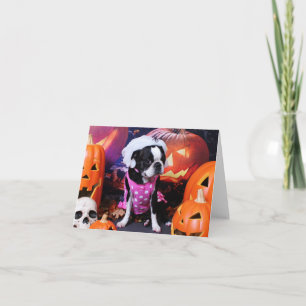 Carte Halloween - Boston Terrier - Géorgie