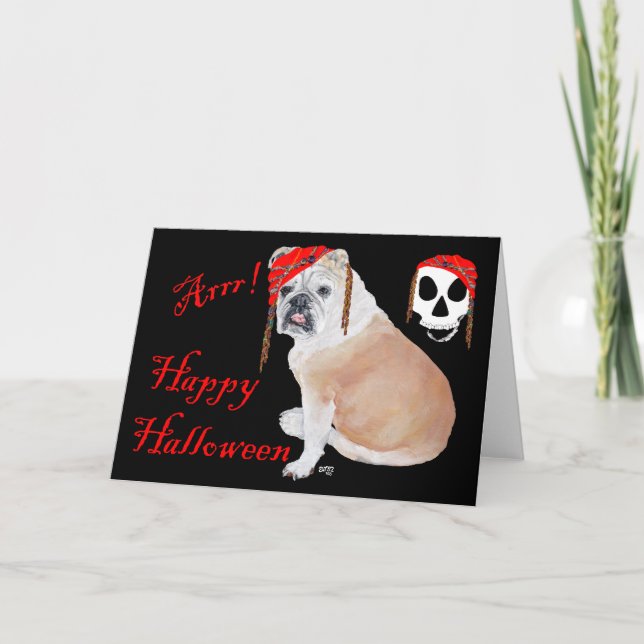 Carte Halloween Bulldog anglais (Devant)