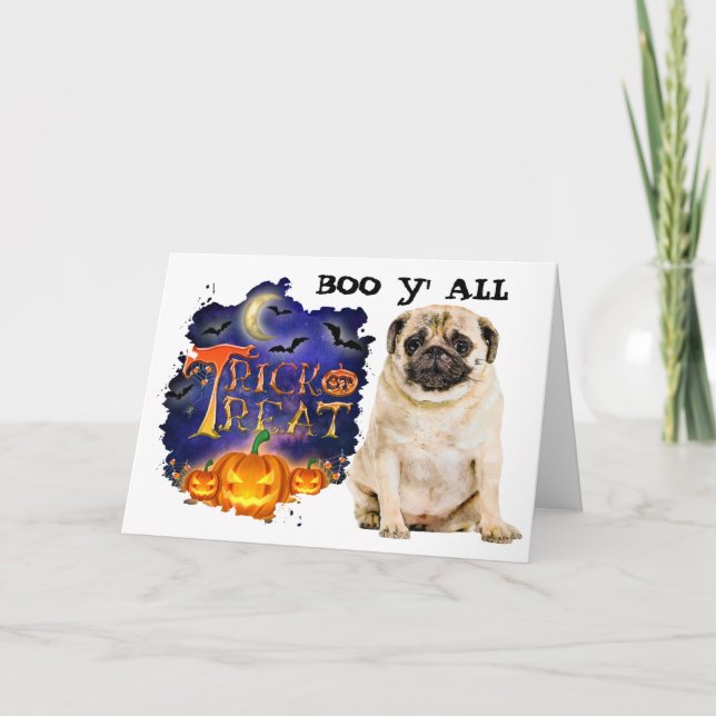 Carte Halloween Carlin effrayant (Devant)