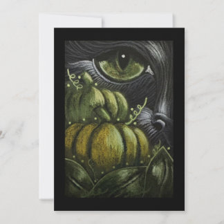 Carte Halloween Chat Noir avec Citrouilles