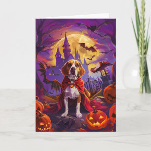 Carte Halloween Chien Beagle Citrouille peur