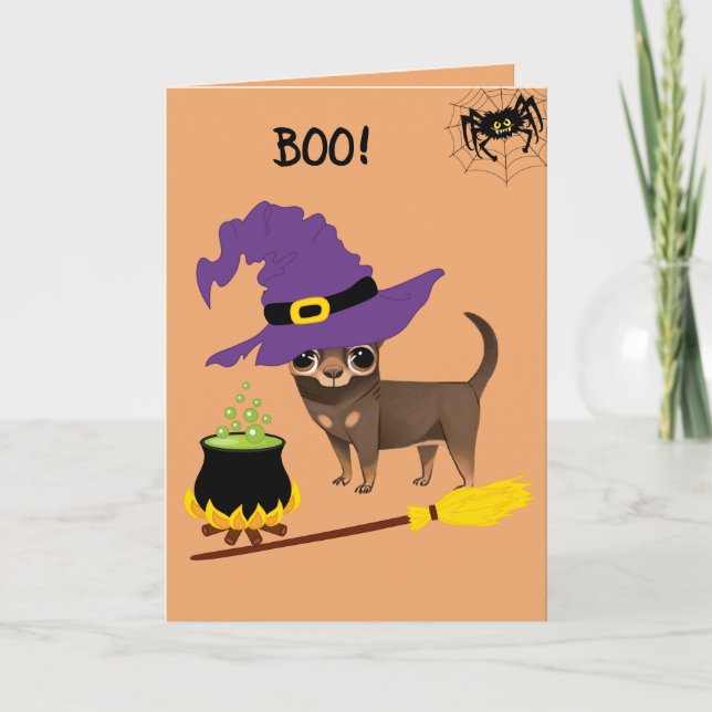 Carte Halloween Chihuahua (Devant)