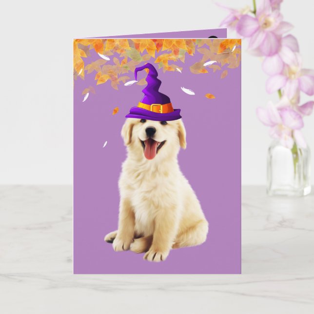 Carte Halloween Chiot méchant (Orchidée)