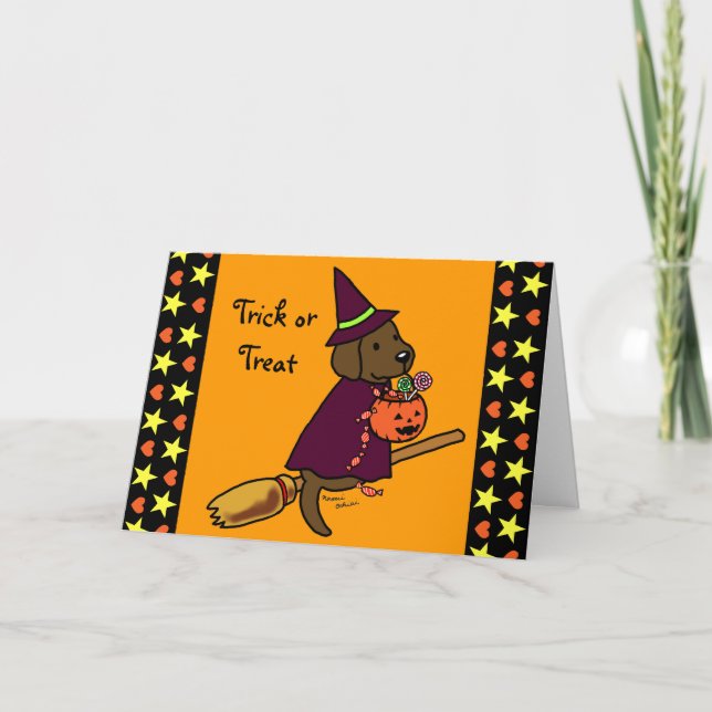 Carte Halloween Chocolat Labrador Carton 1 (Devant)