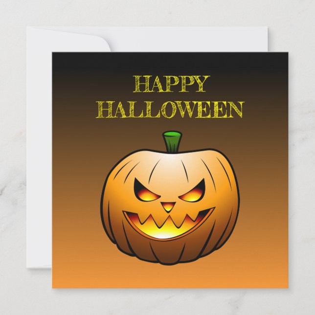 Carte Halloween citrouille (Devant)