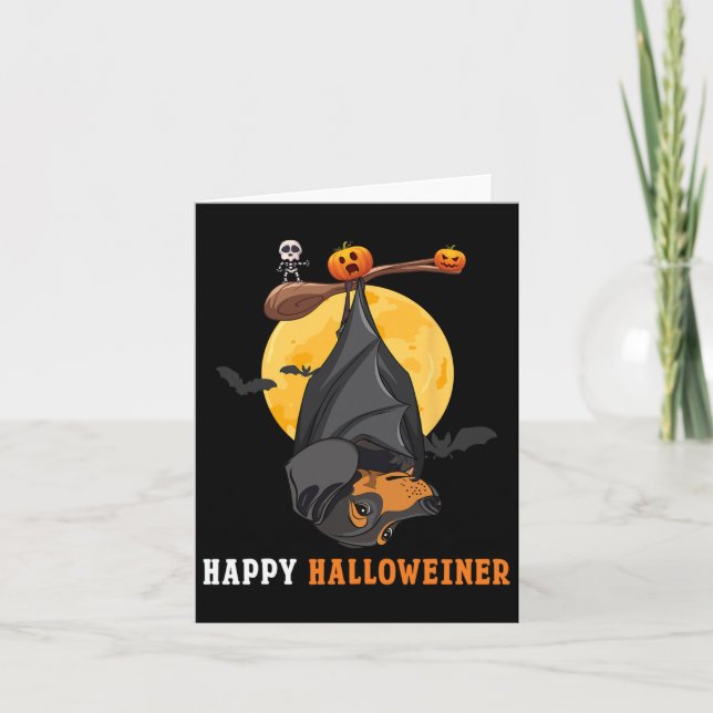 Carte Halloween Citrouille Dachshund Pour Les Femmes Et  (Devant)