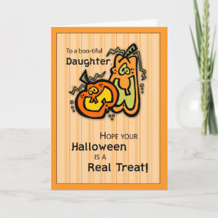 Carte Halloween Citrouille fille