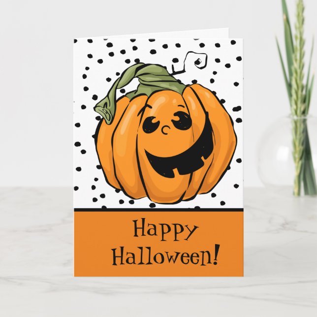 Carte Halloween Citrouille mignon (Devant)