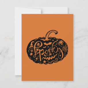 Carte Halloween Citrouille Orange Noir
