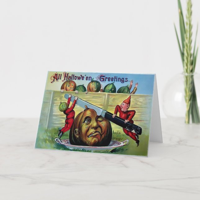 Carte Halloween Citrouille vintage (Devant)