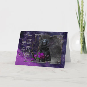 Carte Halloween - clair de lune canin - Labrador noir
