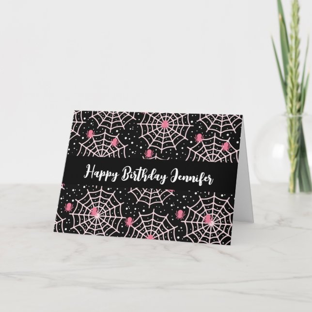 Carte Halloween Cobwebs & Spiders Motif Anniversaire (Devant)