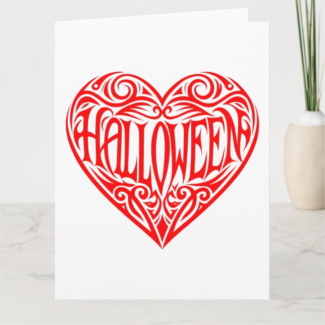 Carte Halloween Cœur, Cœur Rouge, Vacances (Devant)