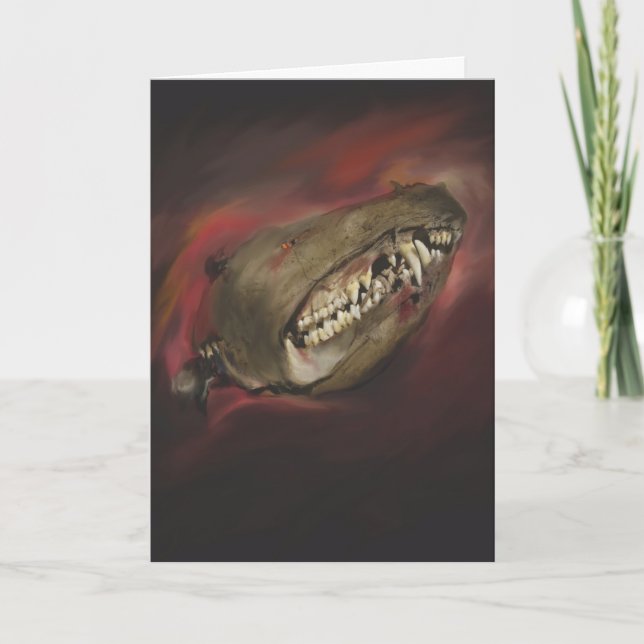 Carte Halloween crâne monstre (Devant)