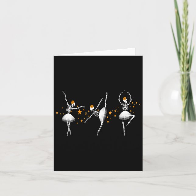 Carte Halloween Danser Squelette Llerina Llet Femmes Fil (Devant)