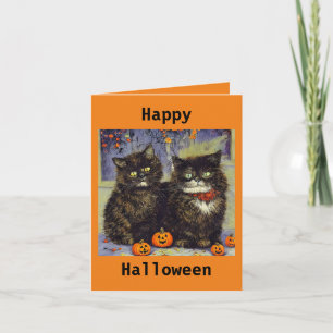 Carte Halloween de 2 chatons mignons