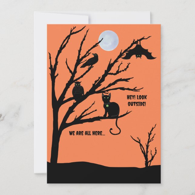 Carte Halloween de chat-vampire-corbeau-hibou-chau (Devant)