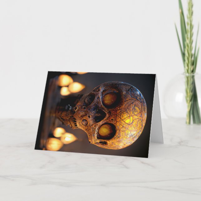 Carte Halloween de crâne (Devant)