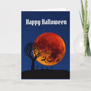 Carte Halloween de la lune de récolte
