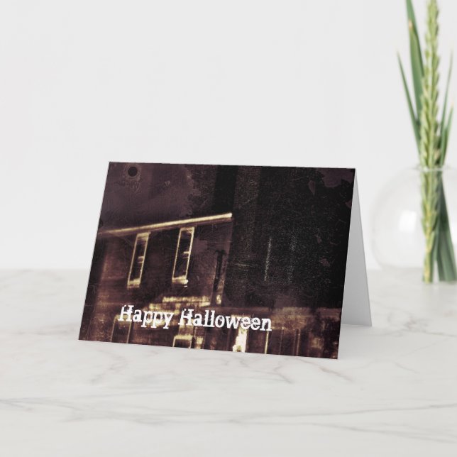Carte Halloween de la maison abandonnée (Devant)