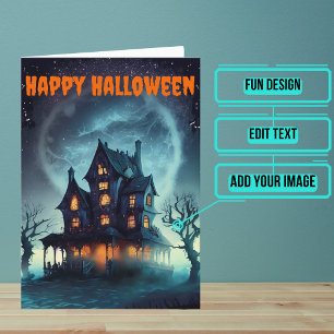 Carte Halloween de la maison effrayante