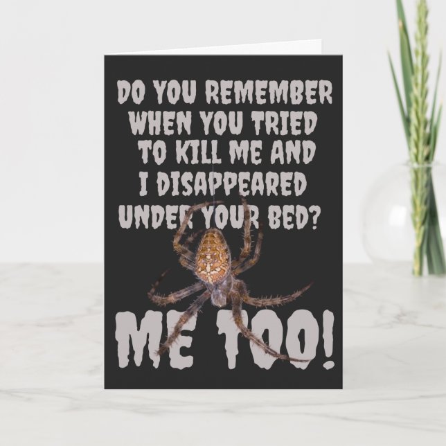 Carte Halloween de la vengeance d'une araignée (Devant)